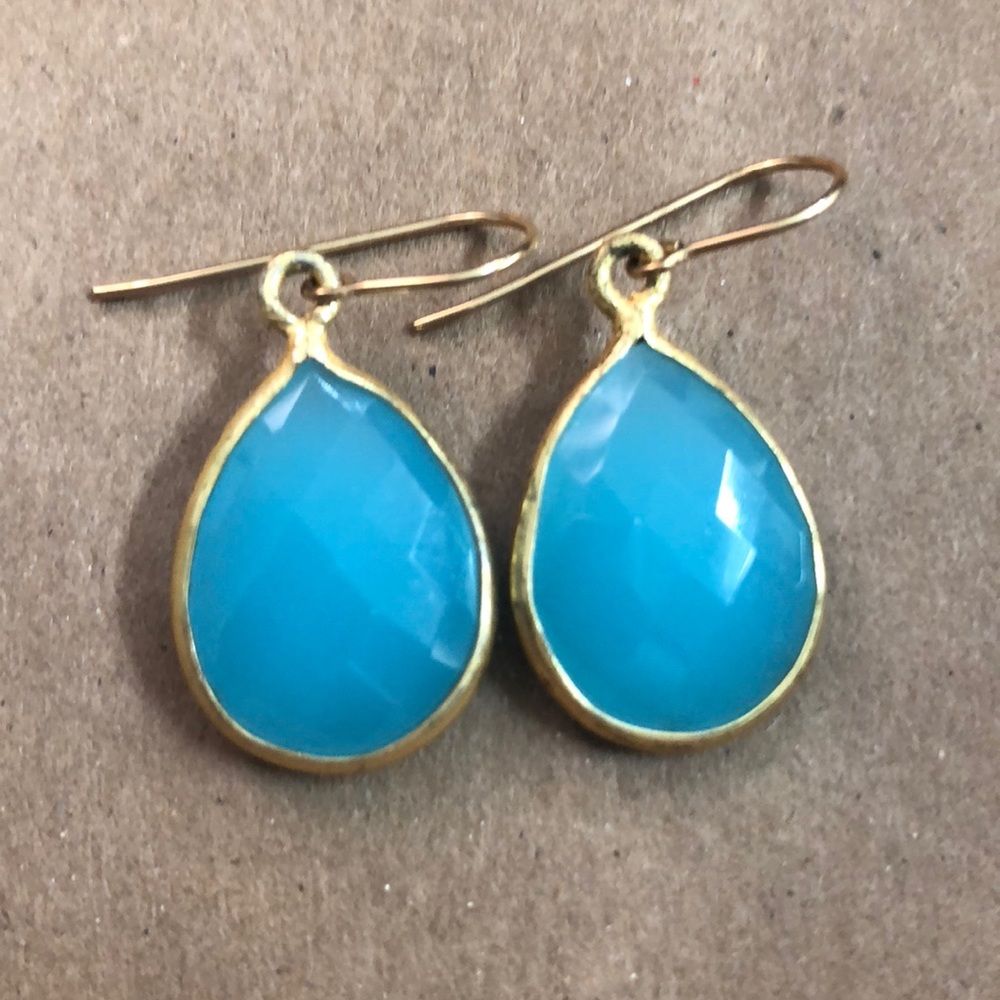 Gold & Blue Earrings